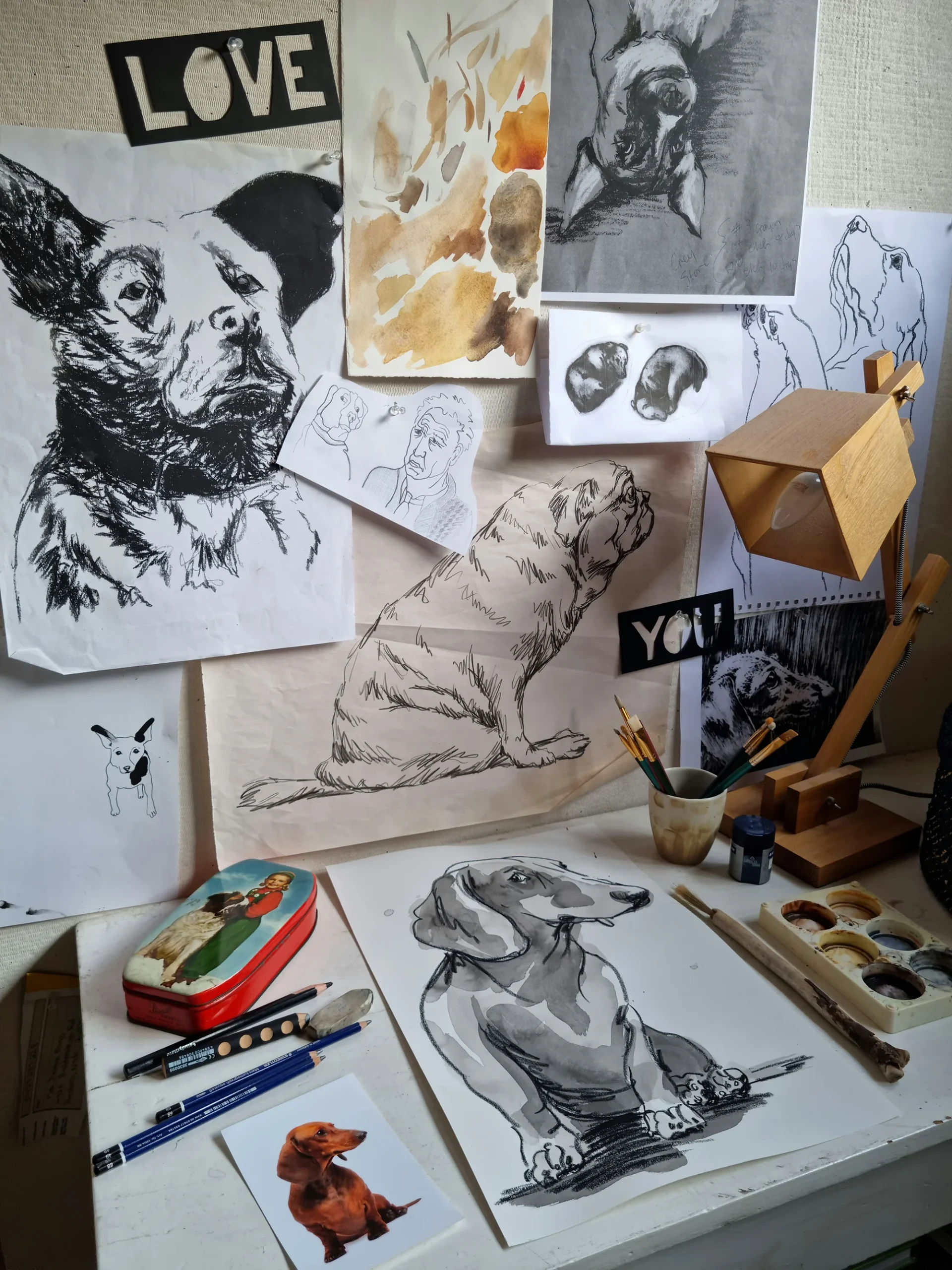 Tasmanian dog artist, Penny Ruthberg's, home studio